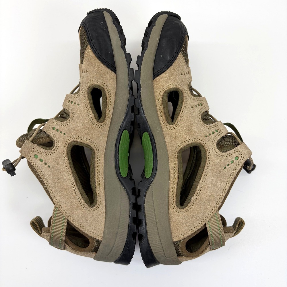 Lands End Water Shoes Hiking Sandals Tan Green Mens Size 8 B VGC - Picture 11 of 13